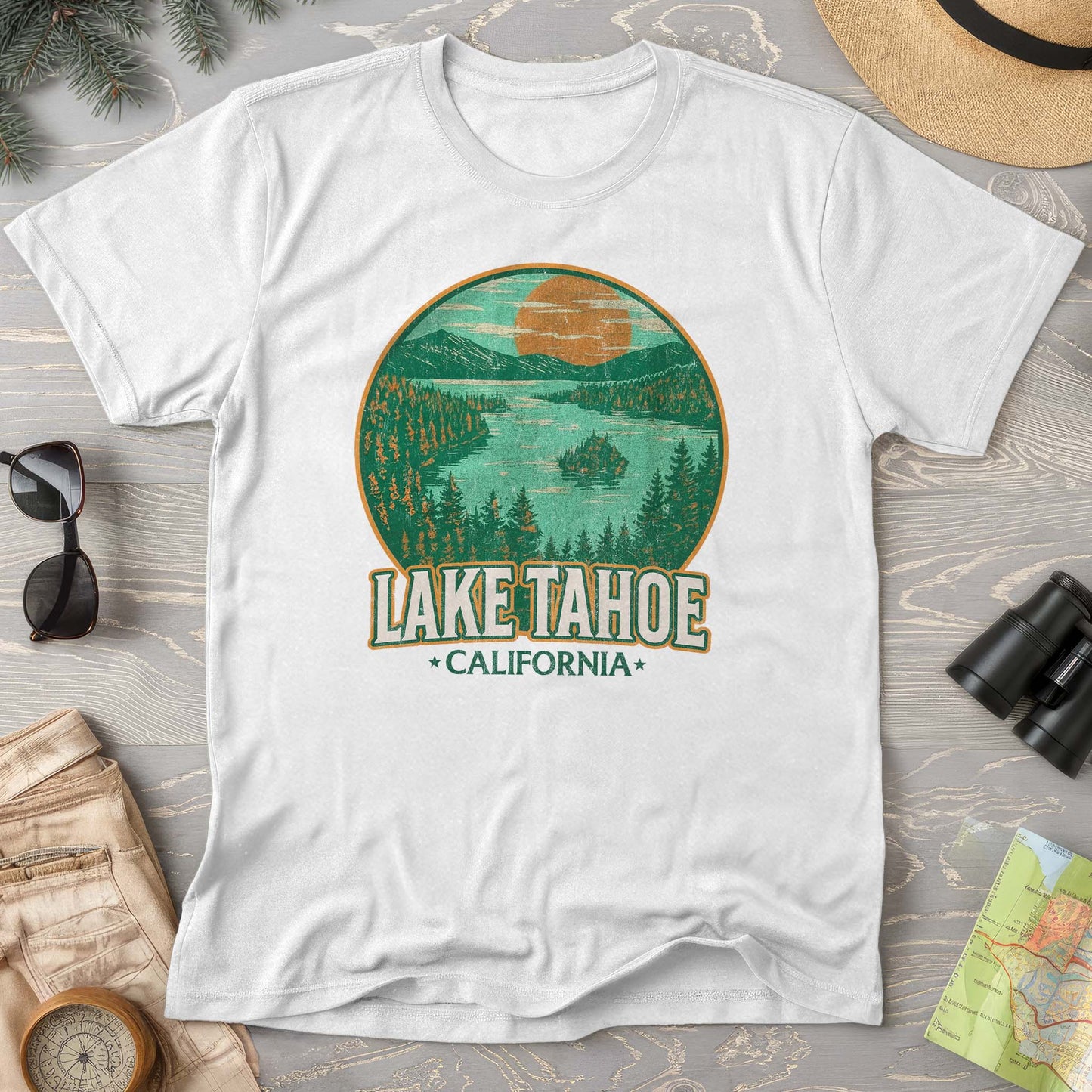 Lake Tahoe Retro Emerald Bay Comfort Colors T-Shirt