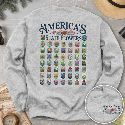 America's State Flowers Front/Back Print Sweatshirt