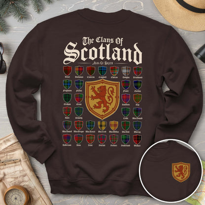 Clans of Scotland "Tartans"Front/Back Print Sweatshirt
