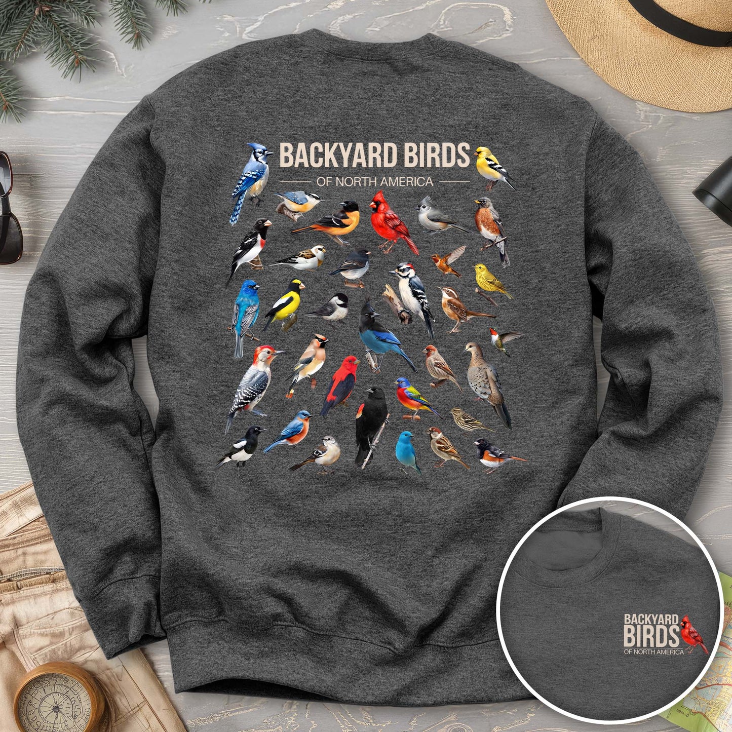 Backyard Birds Front/Back Print Sweatshirt