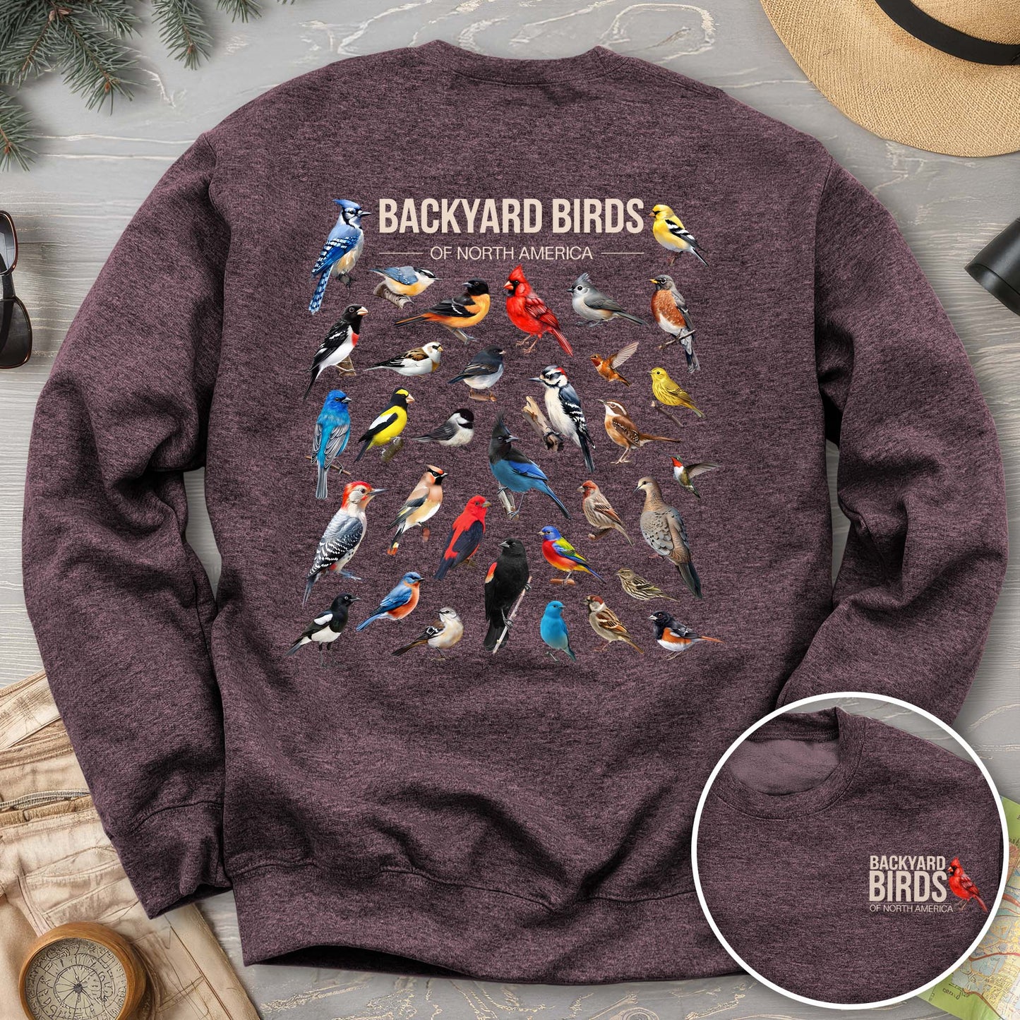 Backyard Birds Front/Back Print Sweatshirt