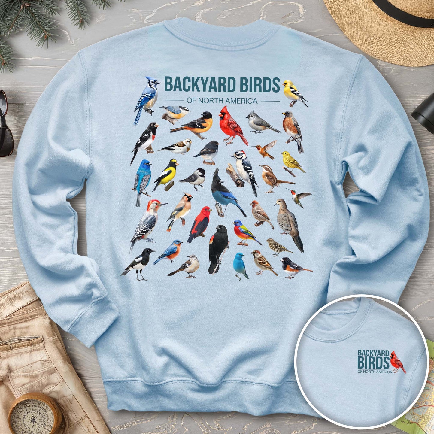Backyard Birds Front/Back Print Sweatshirt