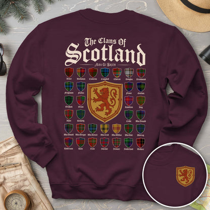 Clans of Scotland "Tartans"Front/Back Print Sweatshirt