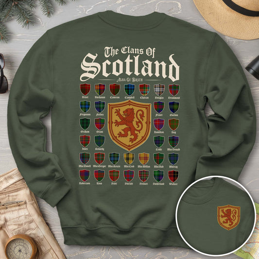 Clans of Scotland "Tartans"Front/Back Print Sweatshirt