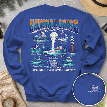 National Parks Winter Tour Front/Back Print Sweatshirt