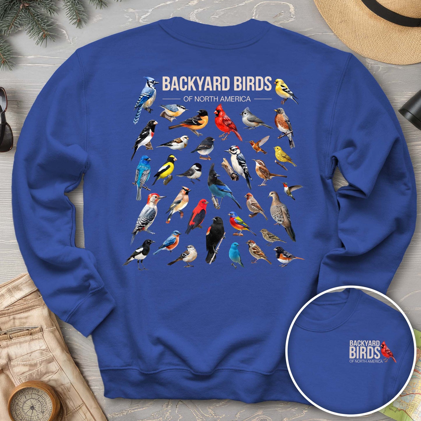 Backyard Birds Front/Back Print Sweatshirt
