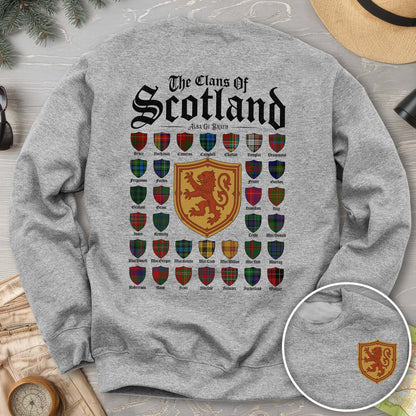 Clans of Scotland "Tartans"Front/Back Print Sweatshirt