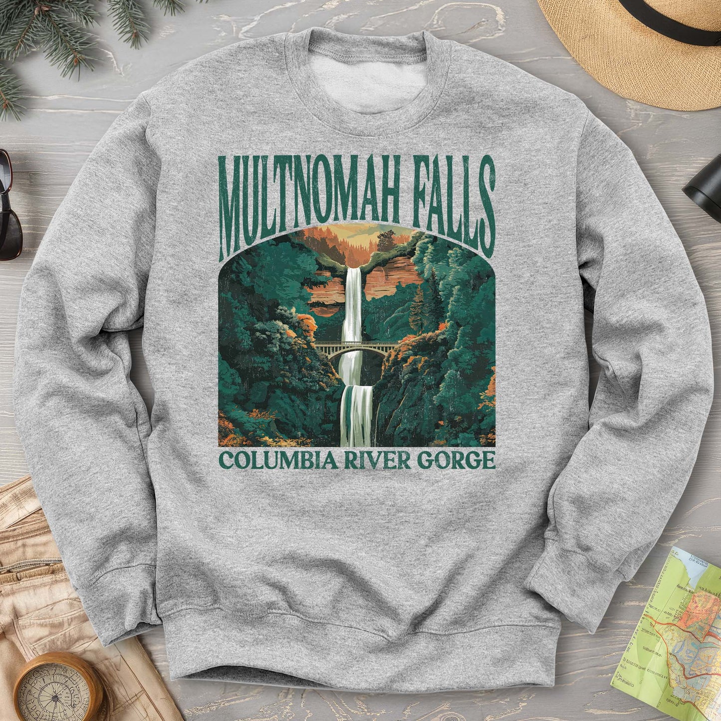 Multnomah Falls Oregon "Big and Bold" Sweatshirt