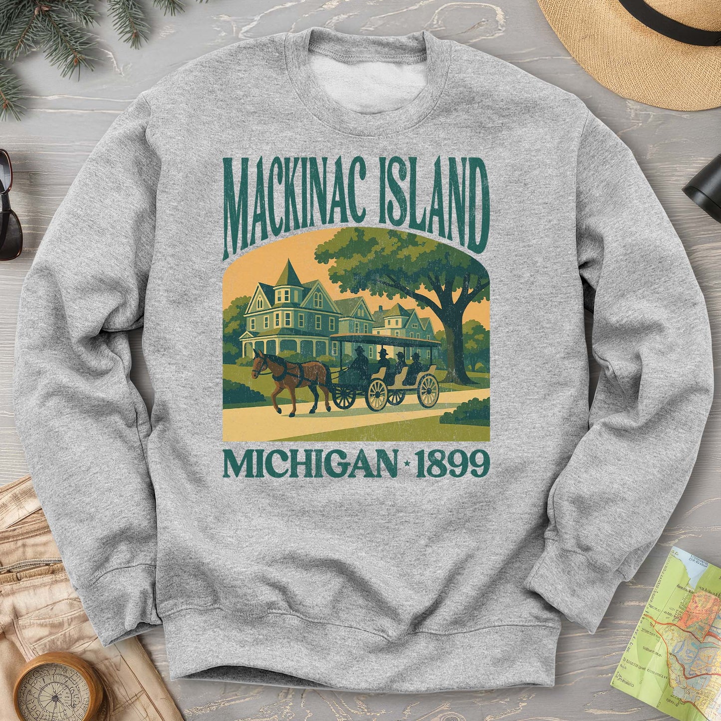 Mackinac Island Michigan "Big and Bold" Sweatshirt