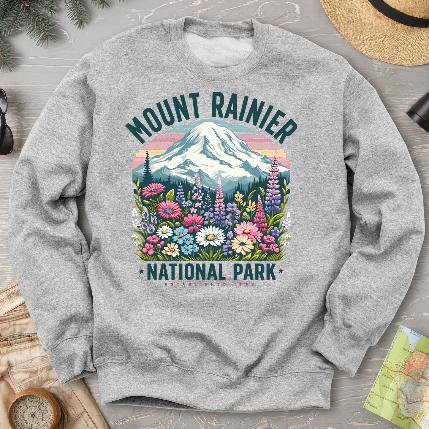 Mount Rainier National Park "Wildflowers" Sweatshirt