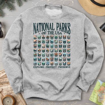 National Parks of the USA 63 Badges "Big and Bold" Sweatshirt
