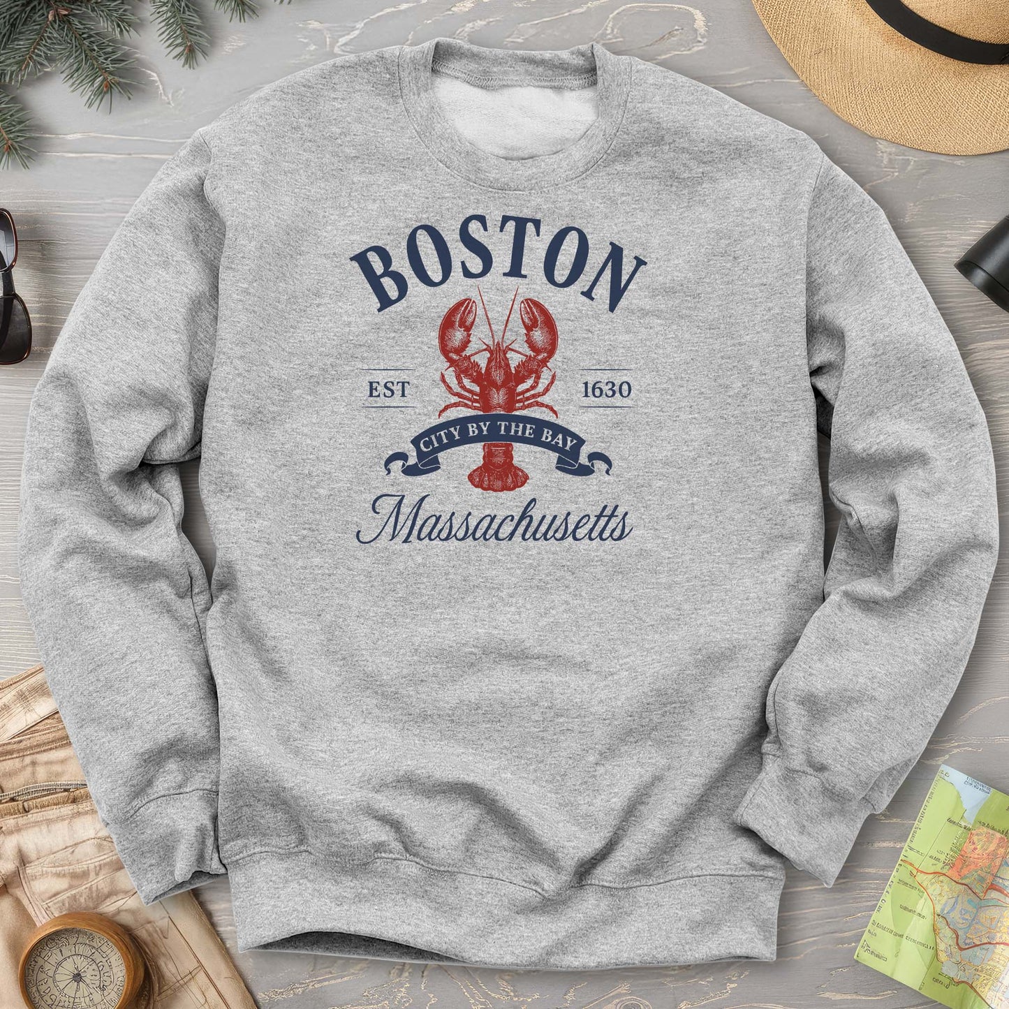 Boston City By the Bay Lobster Sweatshirt