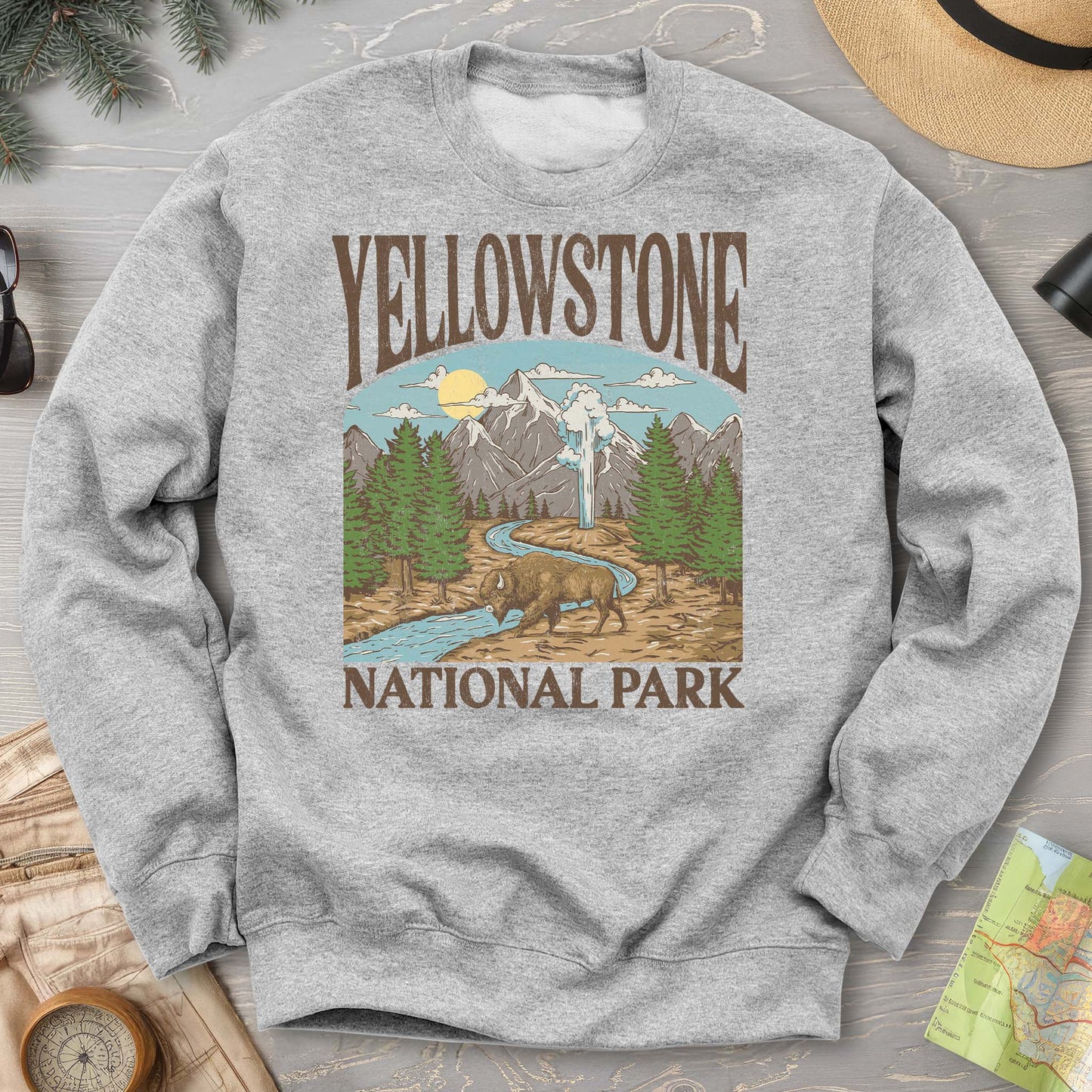 Yellowstone National Park Geyser "Big and Bold" Sweatshirt