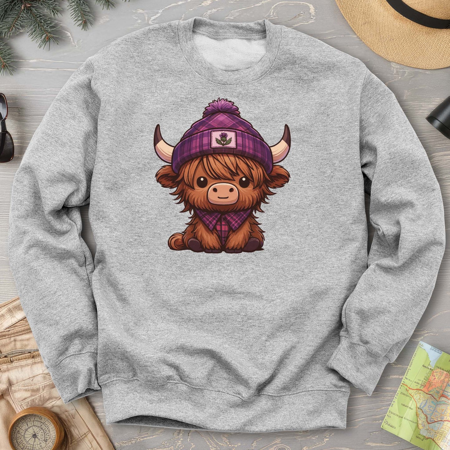 Tartan Highland Cow Sweatshirt