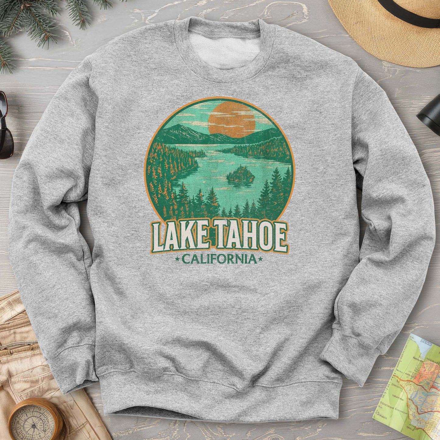 Lake Tahoe Retro Emerald Bay Sweatshirt