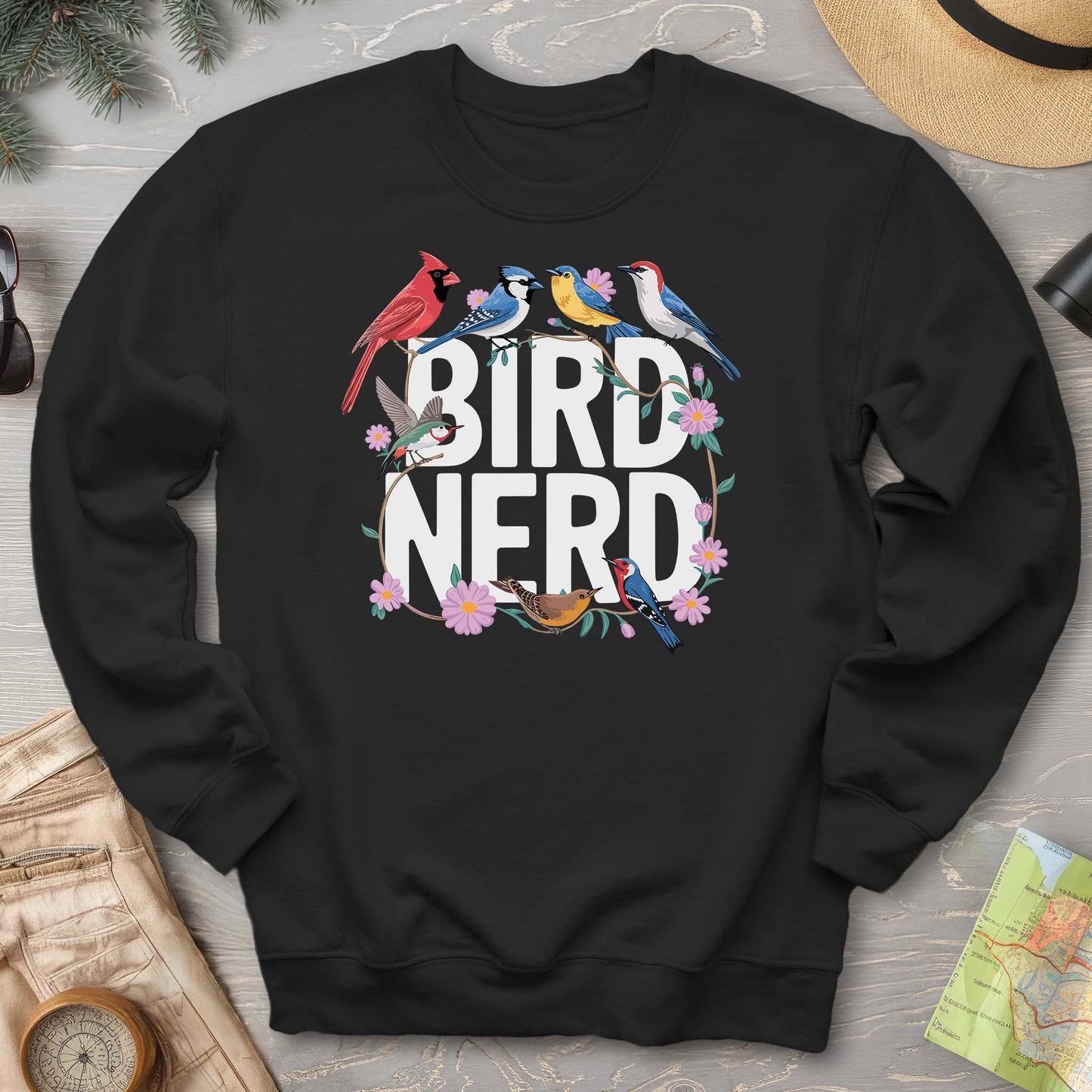 Bird Nerd "Flower Birds" Sweatshirt