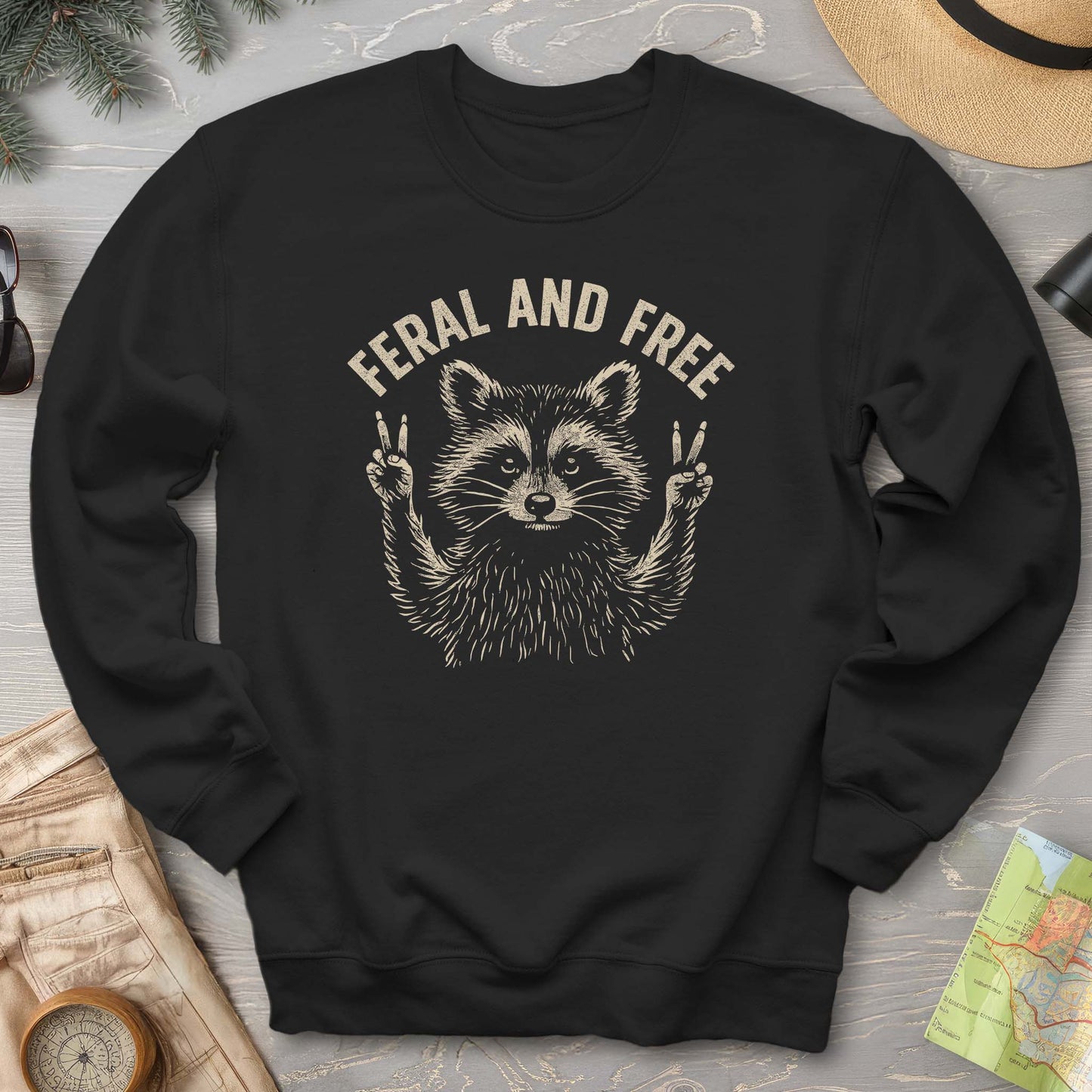 Feral and Free "Vintage Raccoon" Sweatshirt