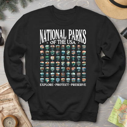 National Parks of the USA 63 Badges "Big and Bold" Sweatshirt