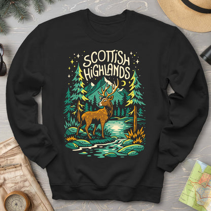 Scottish Highlands "Midnight Stag" Sweatshirt