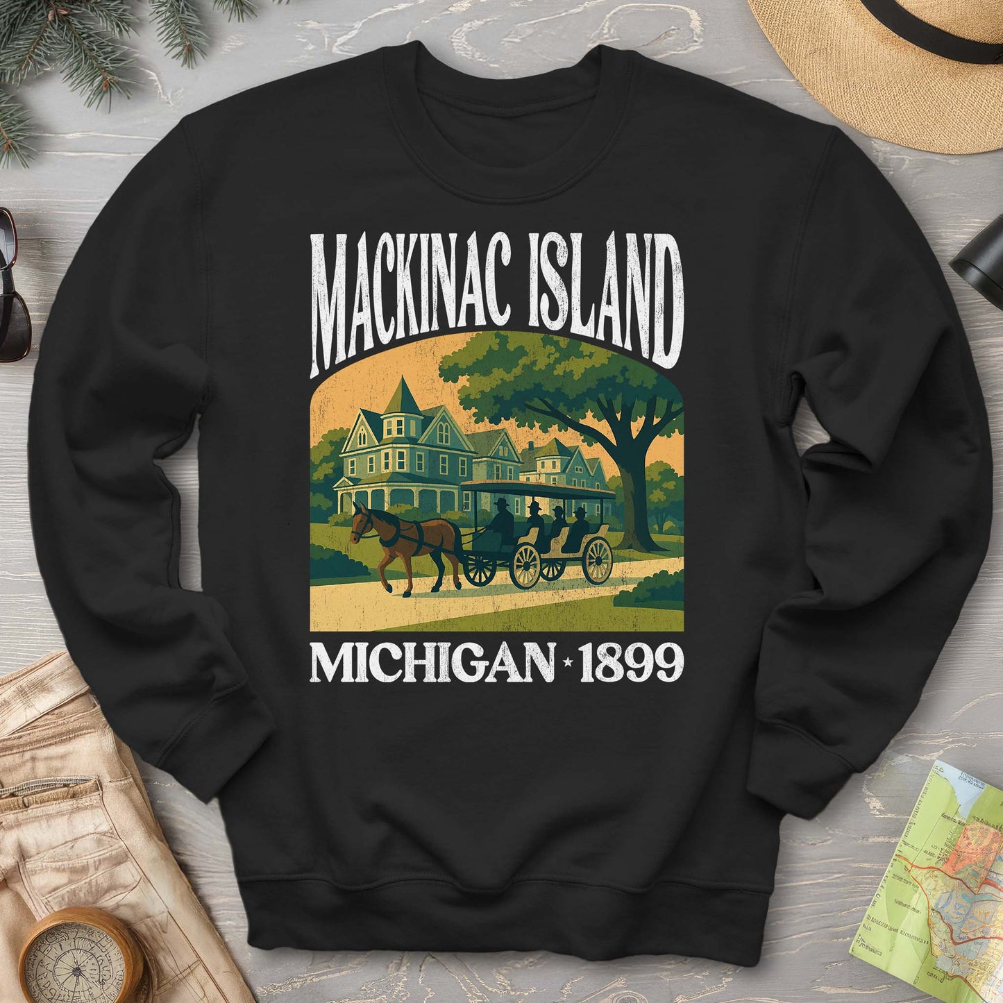 Mackinac Island Michigan "Big and Bold" Sweatshirt
