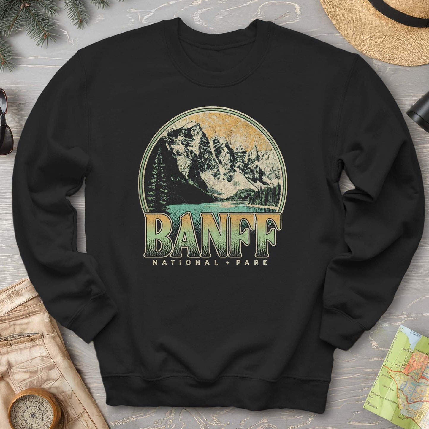 Banff National Park Groovy Screenprint Sweatshirt