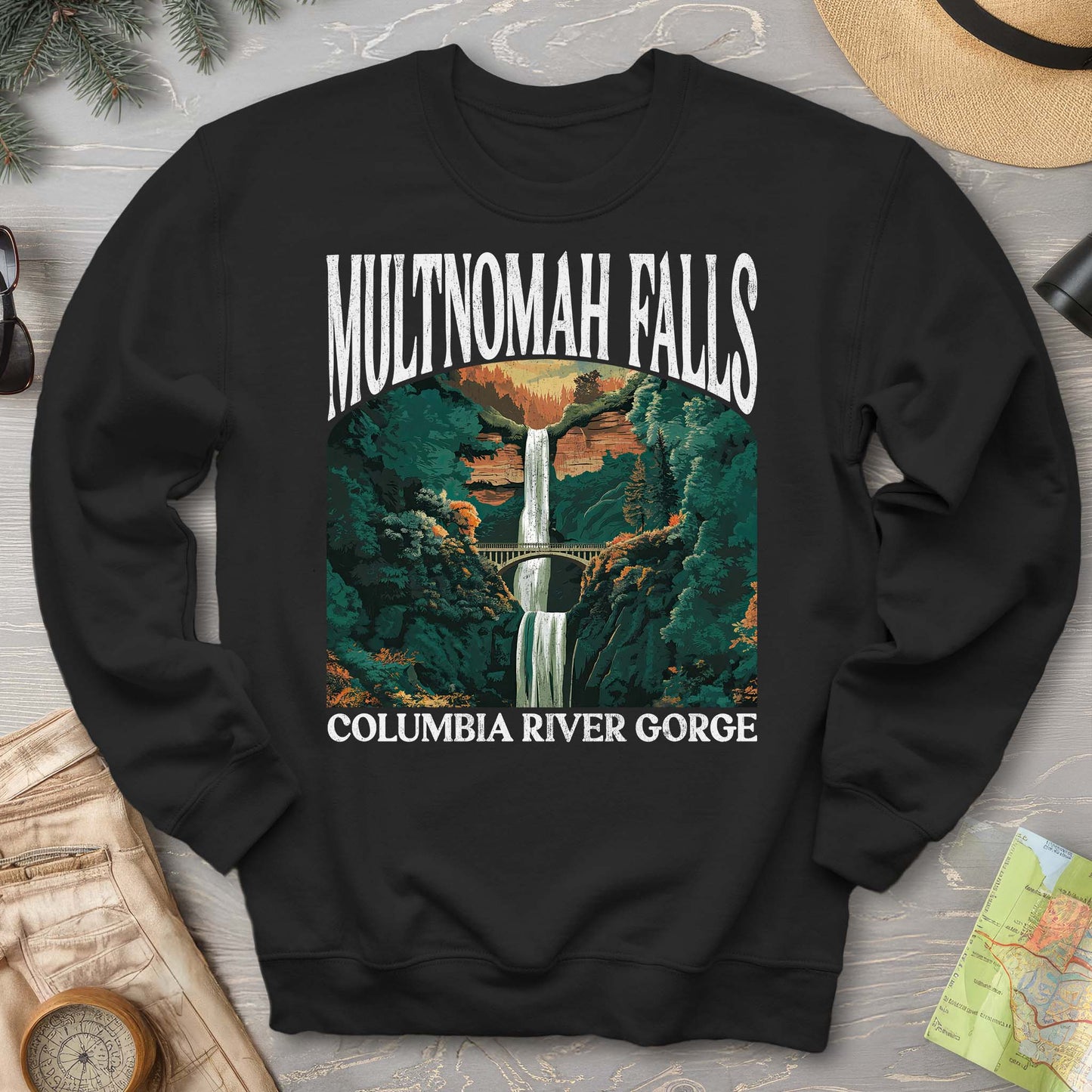 Multnomah Falls Oregon "Big and Bold" Sweatshirt
