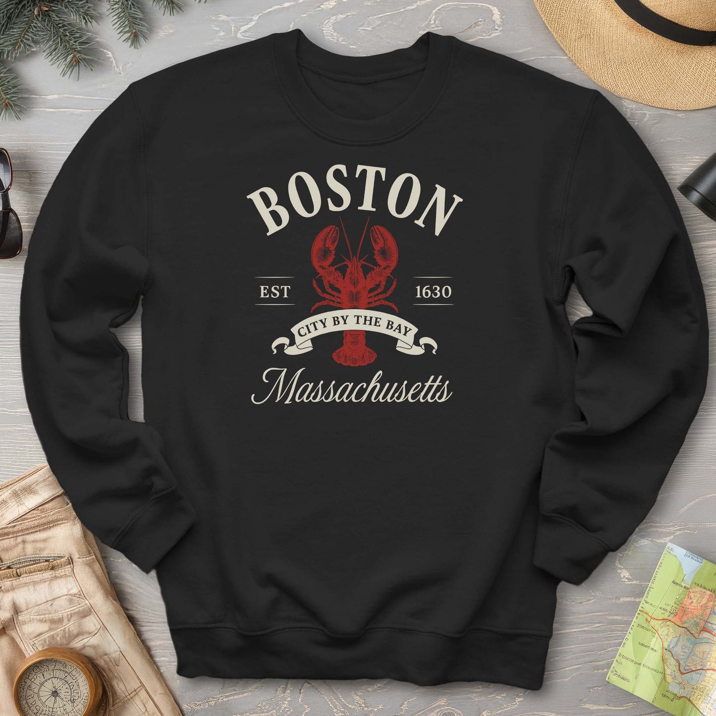 Boston City By the Bay Lobster Sweatshirt