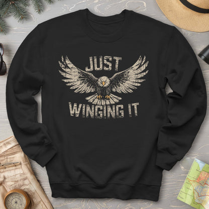 Just Winging It Distressed Sweatshirt
