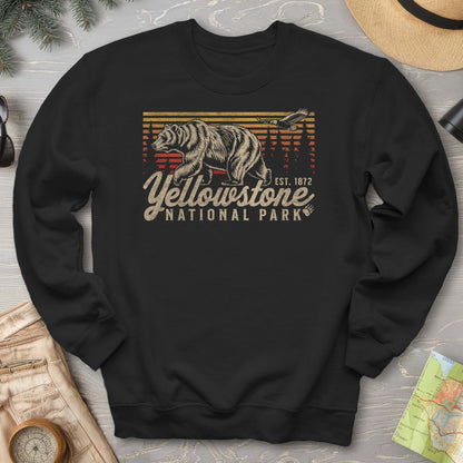 Yellowstone National Park "Vintage Sunset Bear" Sweatshirt