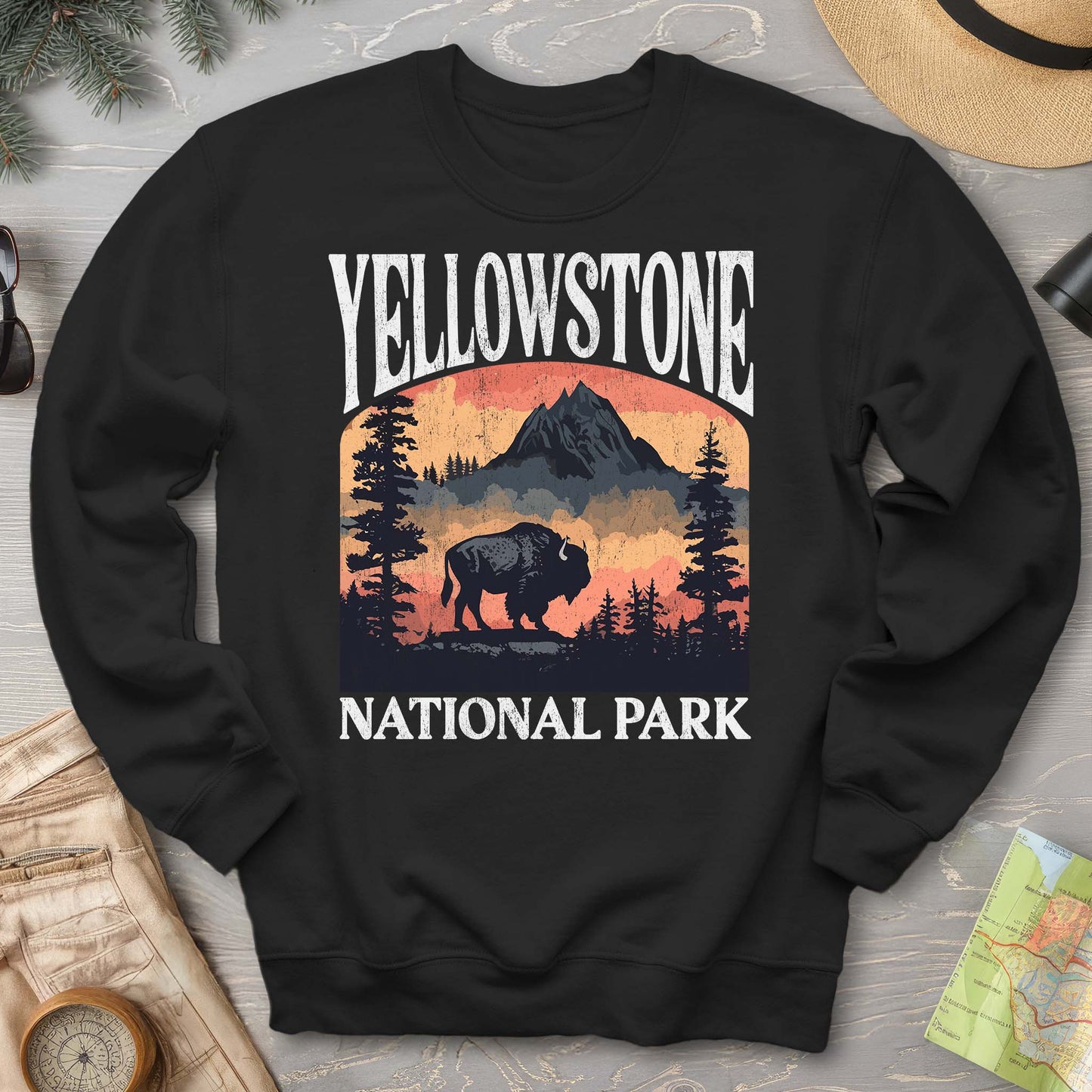 Yellowstone National Park Buffalo "Big and Bold" Sweatshirt