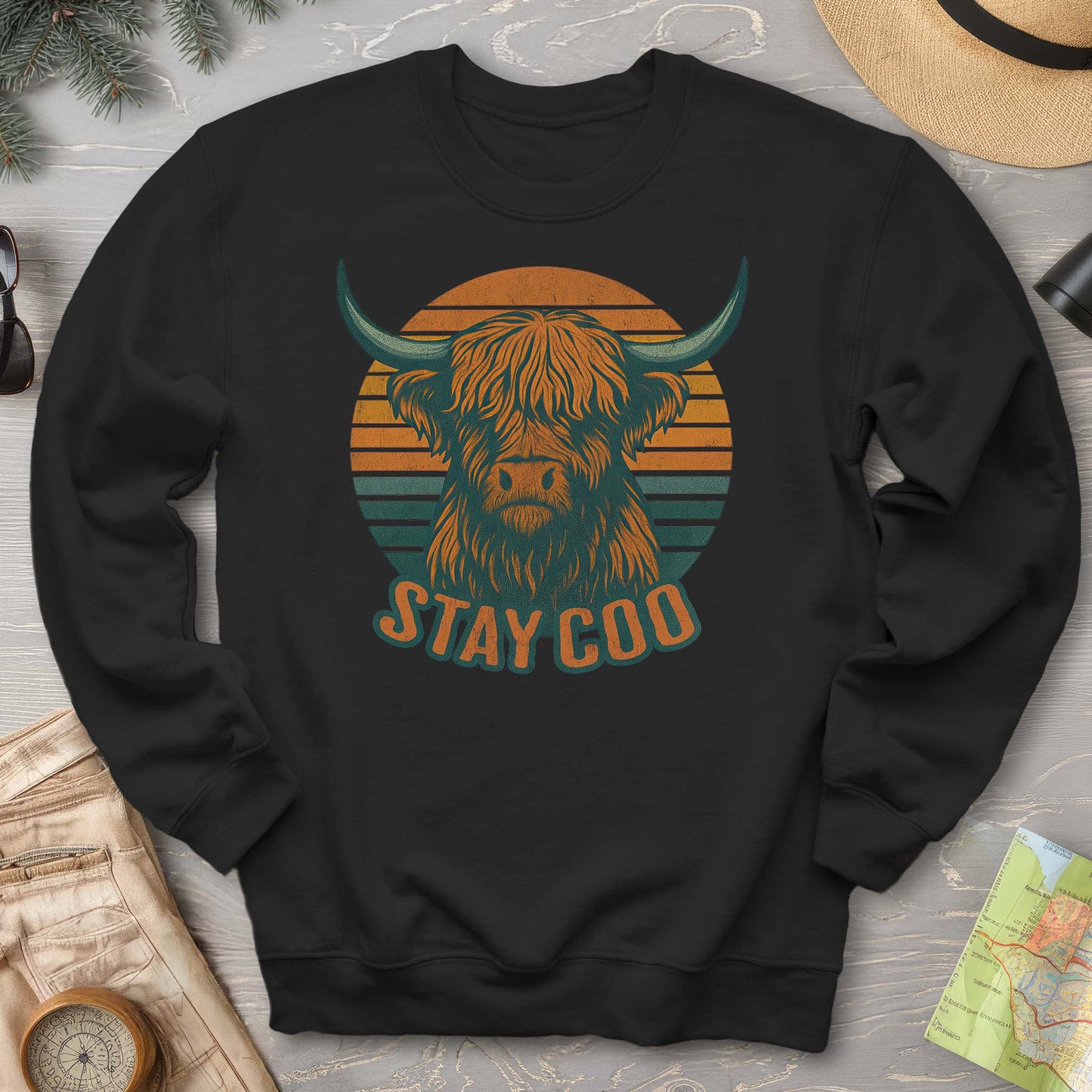 Highland Cow "Stay Coo" Sweatshirt