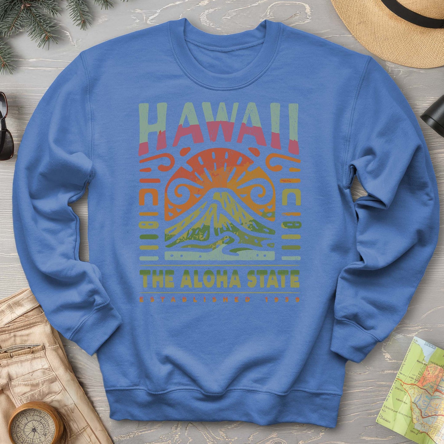 Hawaii The Aloha State "Volcano Tatoo" Sweatshirt