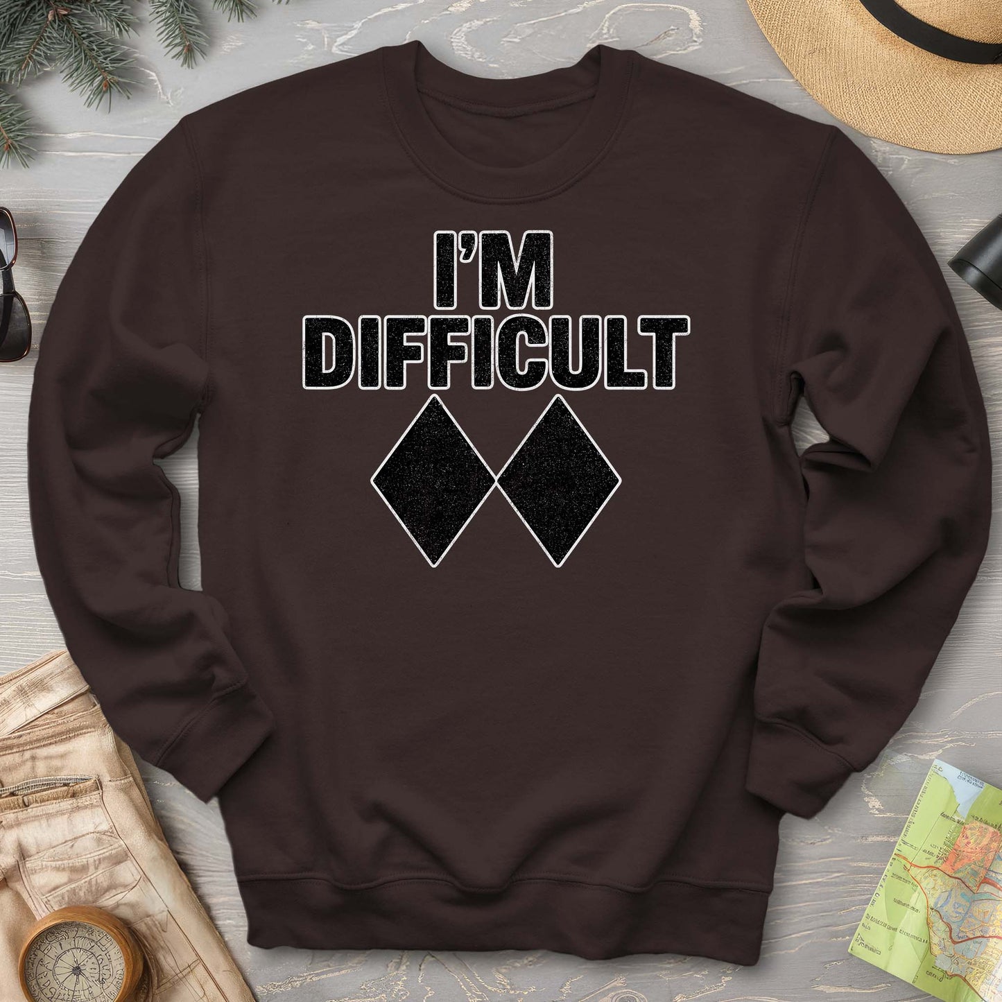 I'm Difficult "Black Diamond" Ski Sweatshirt
