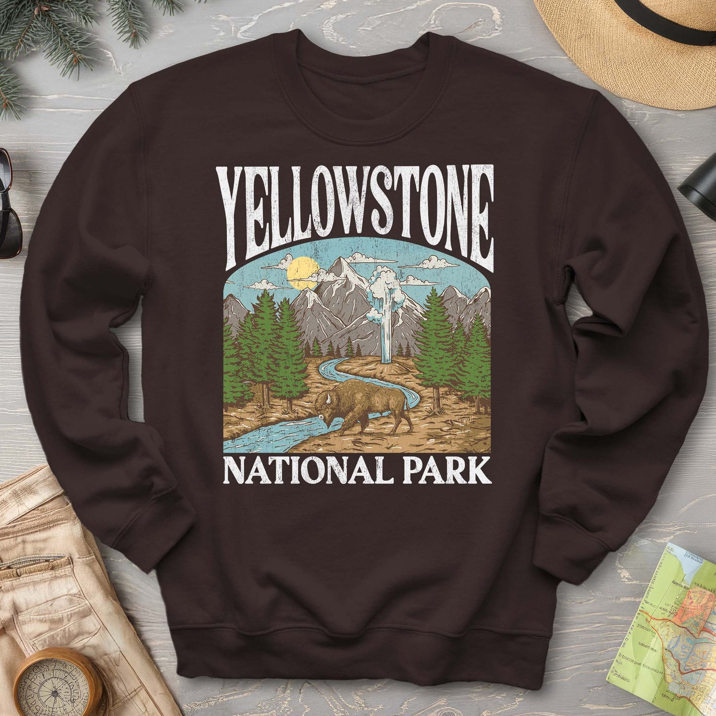 Yellowstone National Park Geyser "Big and Bold" Sweatshirt