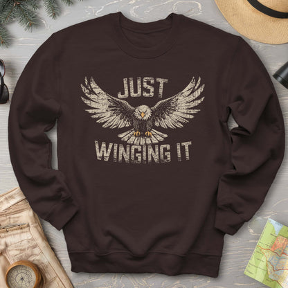 Just Winging It Distressed Sweatshirt