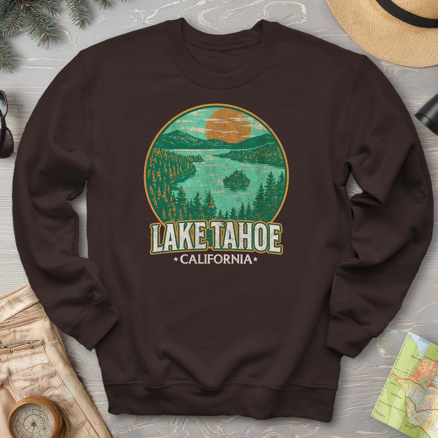 Lake Tahoe Retro Emerald Bay Sweatshirt