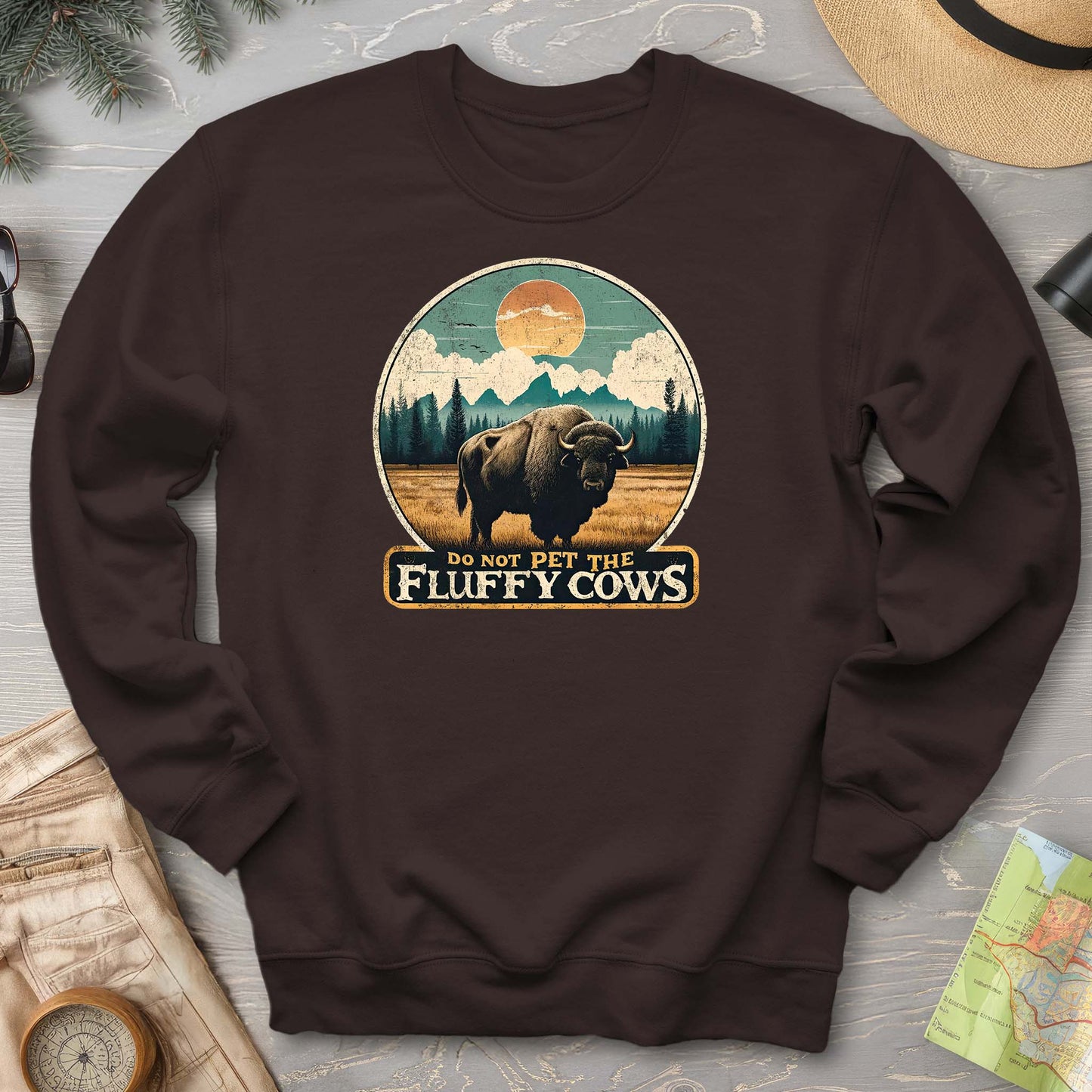 "Do Not Pet the Fluffy Cows" Buffalo Sweatshirt