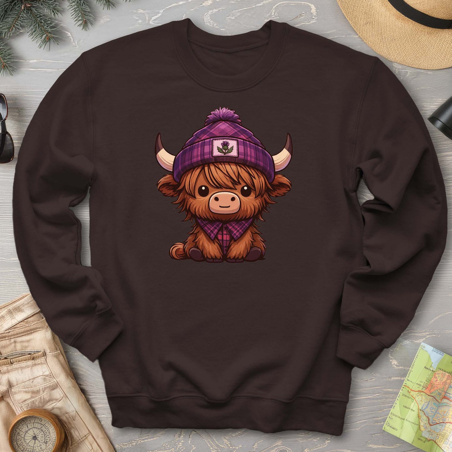 Tartan Highland Cow Sweatshirt