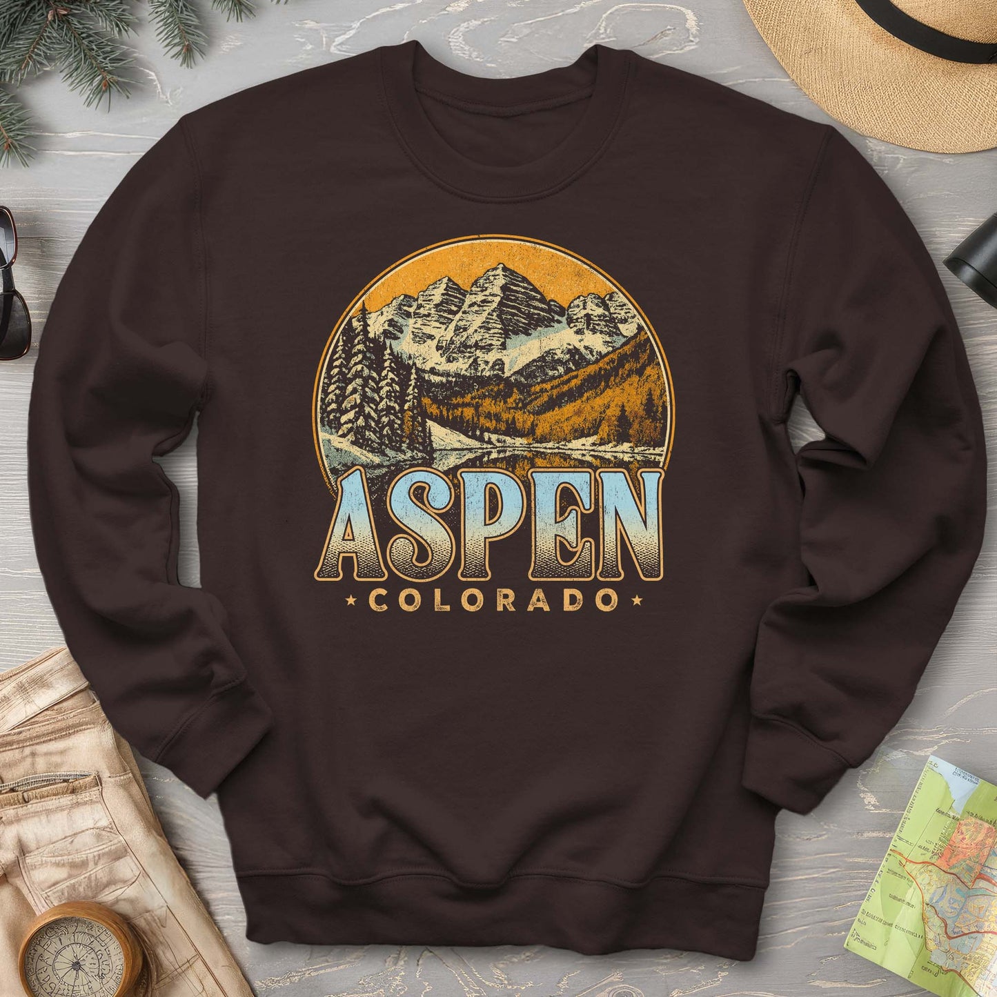 Aspen Colorado Groovy Screenprint Sweatshirt