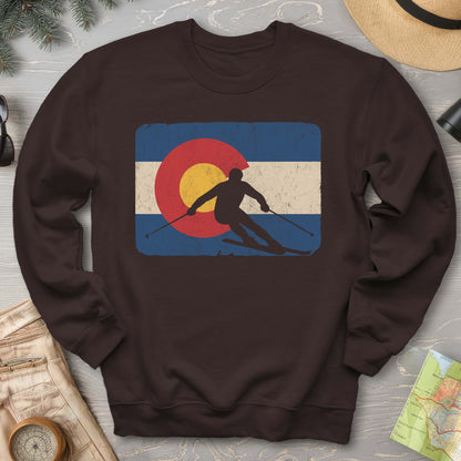 Colorado Flag Skier Sweatshirt