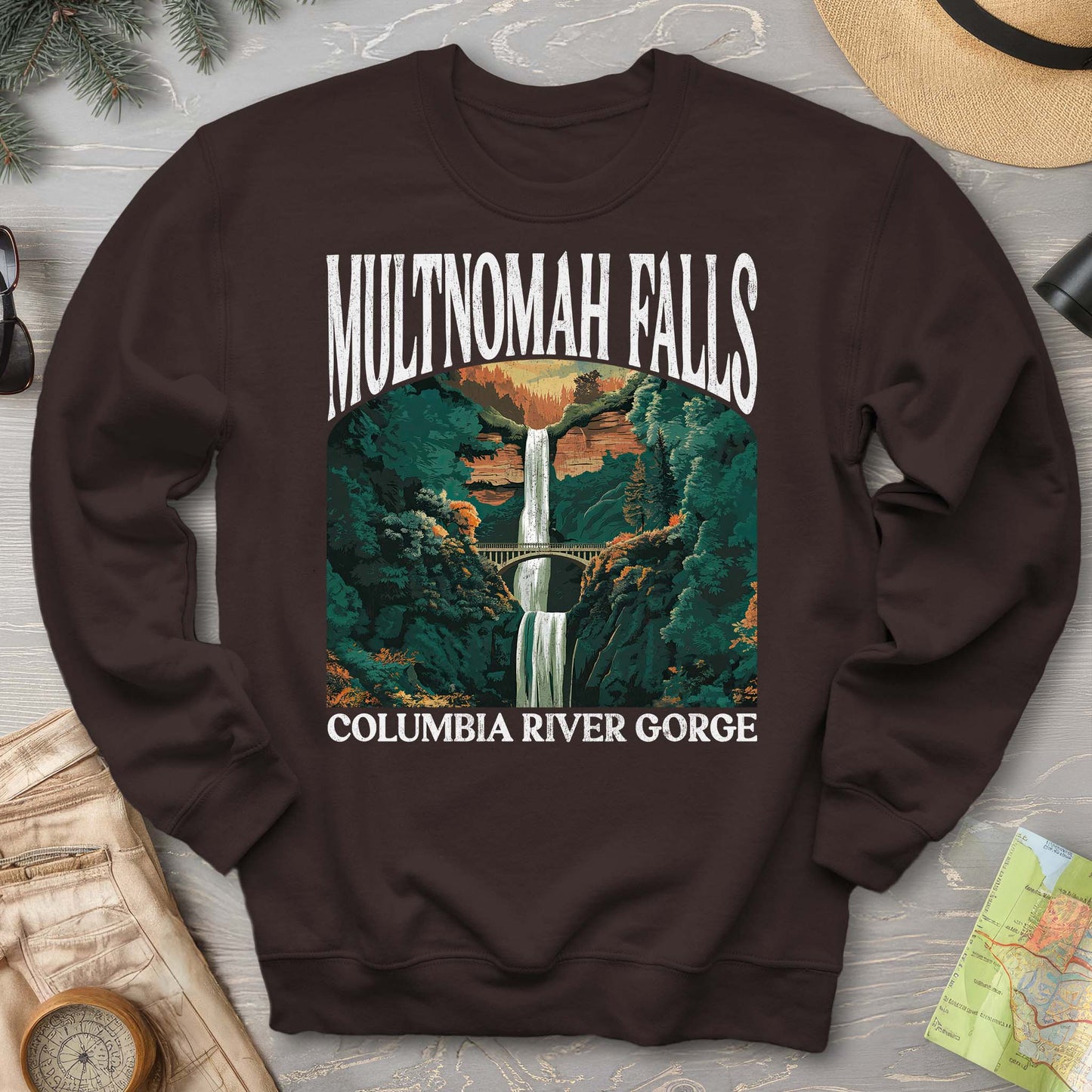 Multnomah Falls Oregon "Big and Bold" Sweatshirt