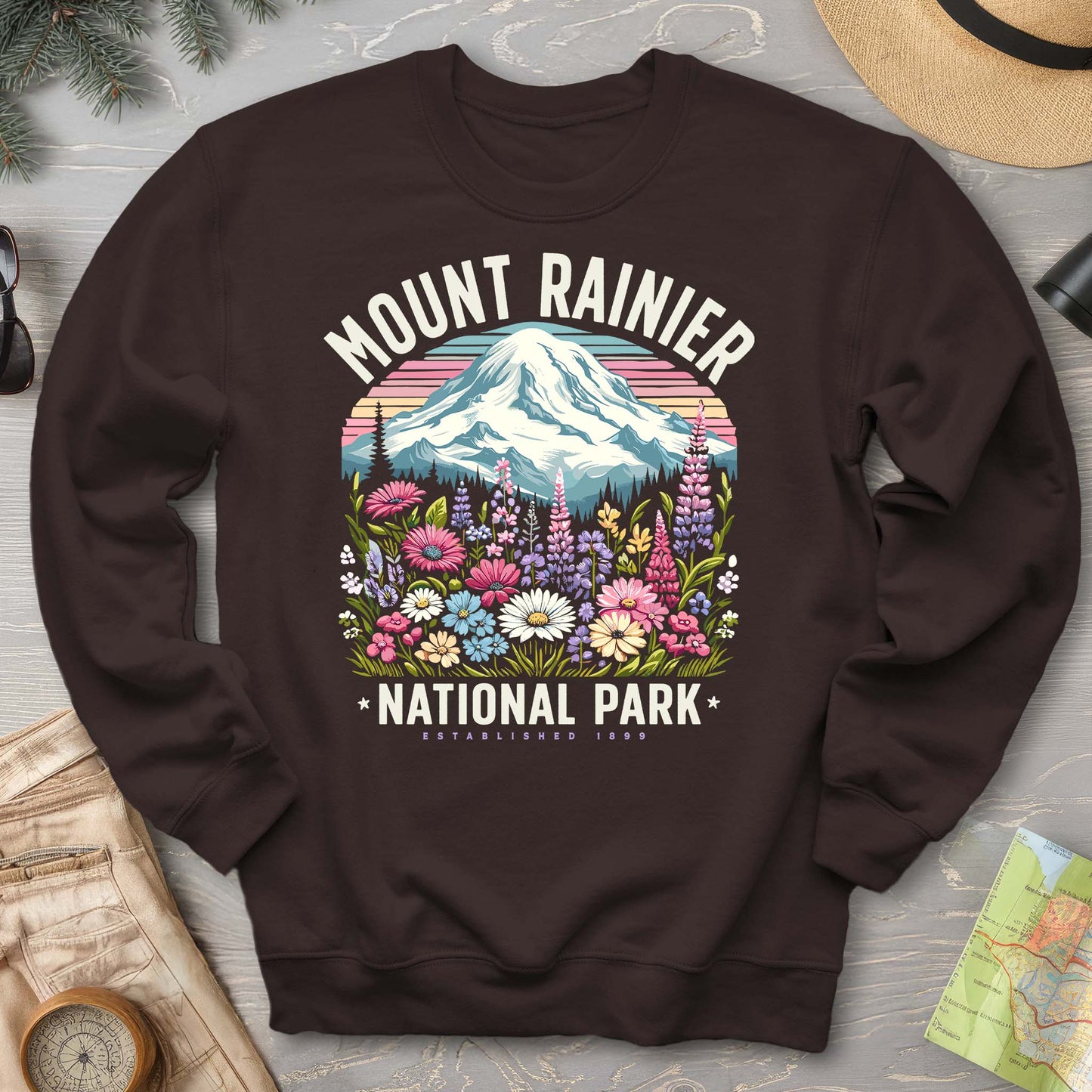 Mount Rainier National Park "Wildflowers" Sweatshirt