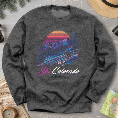 Ski Colorado Retro Sunset Sweatshirt