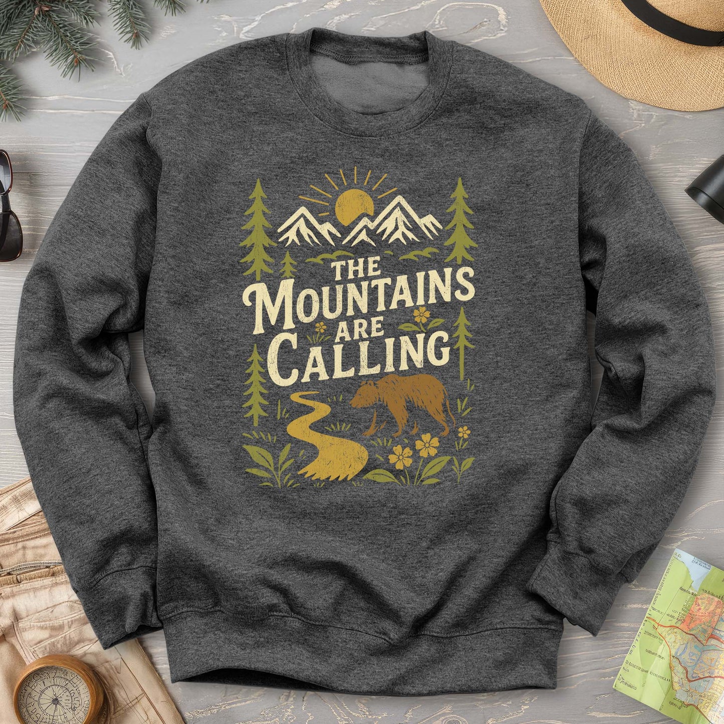 The Mountains Are Calling "Vintage Sketch" Sweatshirt