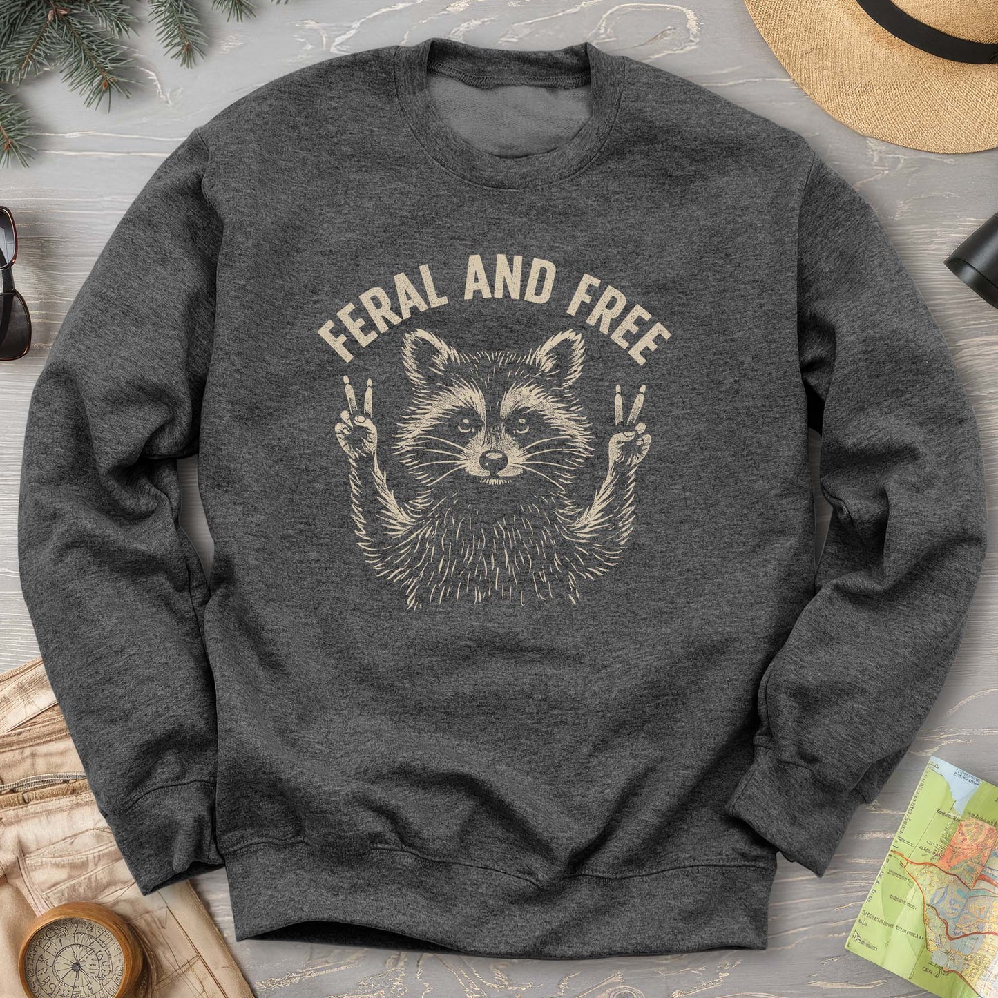 Feral and Free "Vintage Raccoon" Sweatshirt