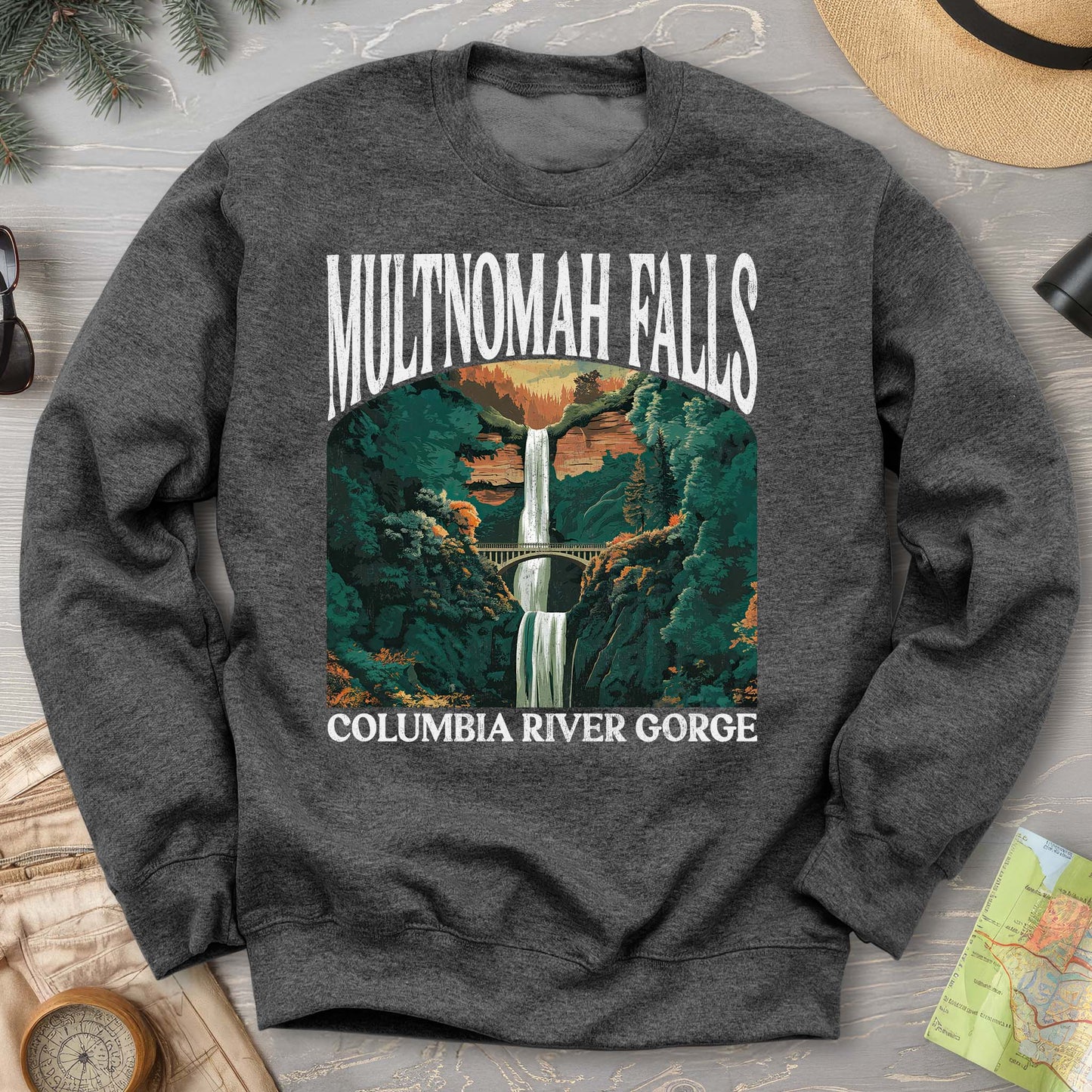 Multnomah Falls Oregon "Big and Bold" Sweatshirt