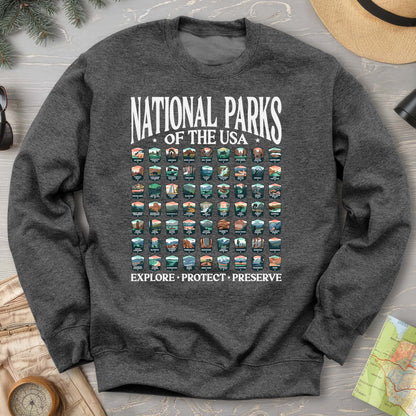 National Parks of the USA 63 Badges "Big and Bold" Sweatshirt