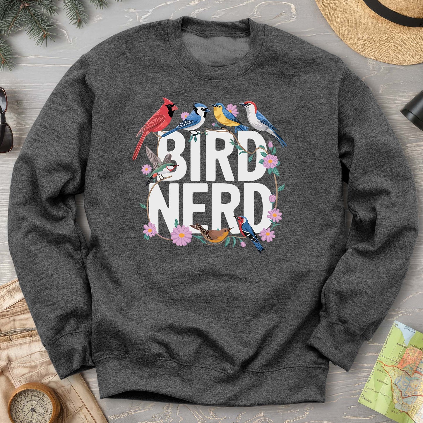 Bird Nerd "Flower Birds" Sweatshirt