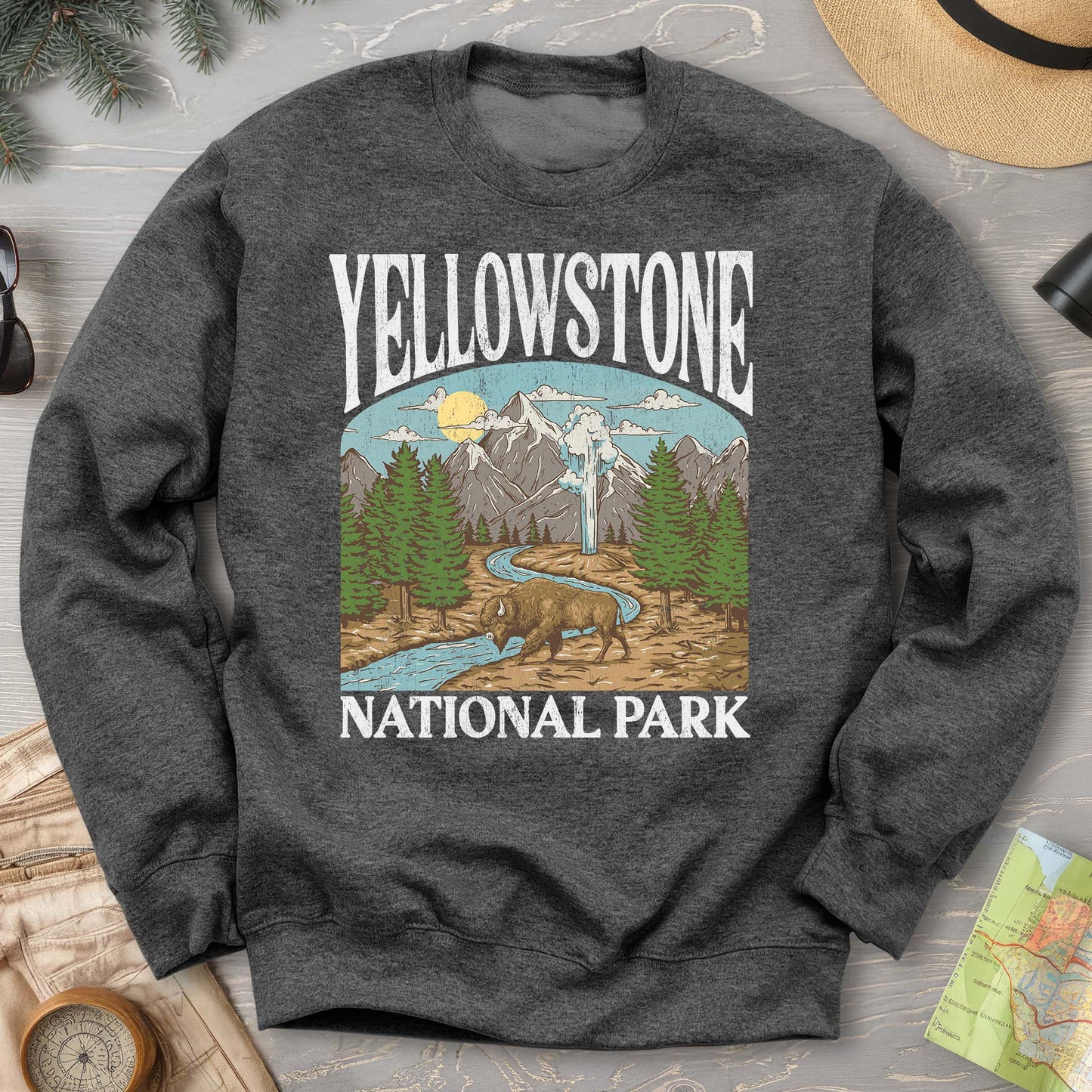Yellowstone National Park Geyser "Big and Bold" Sweatshirt