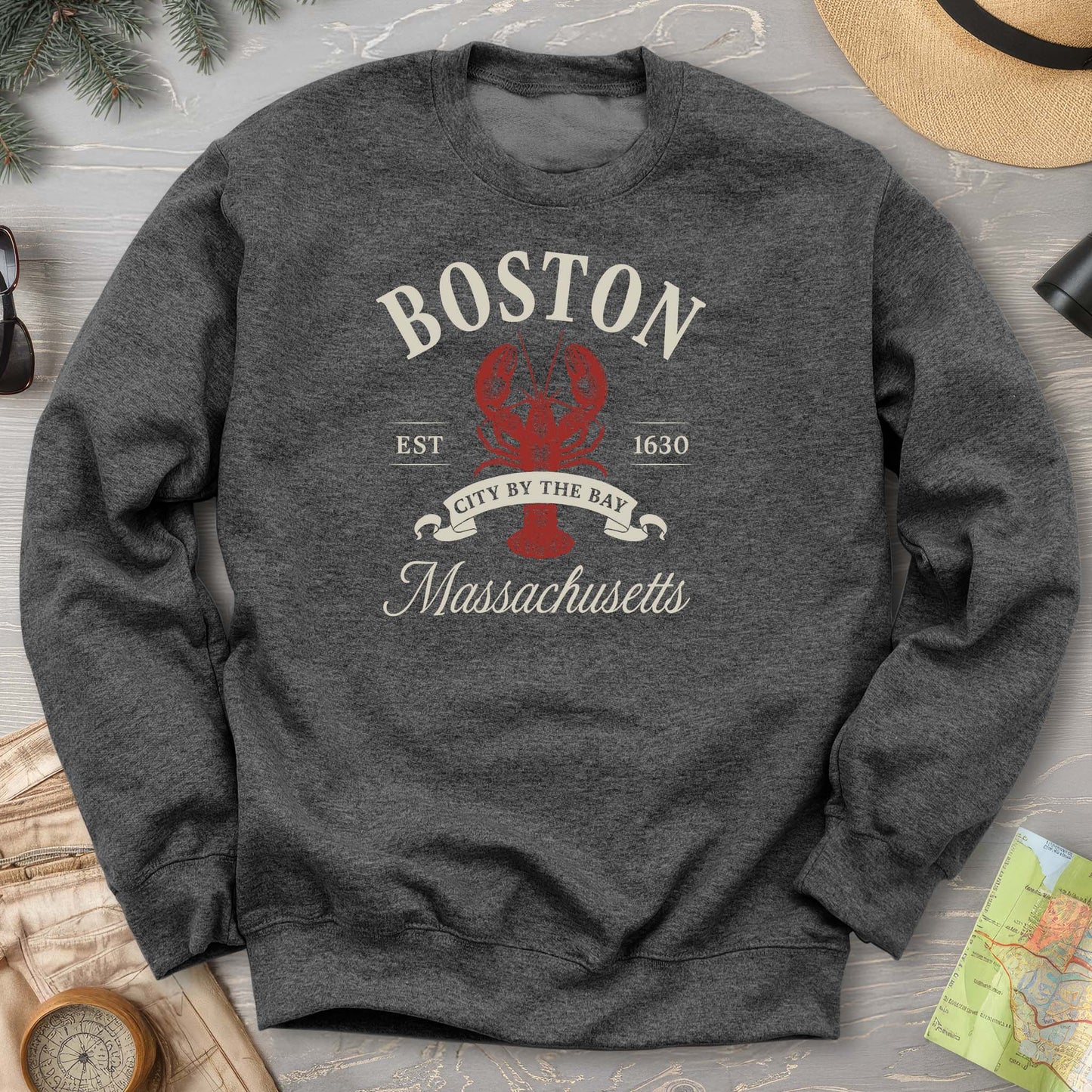 Boston City By the Bay Lobster Sweatshirt